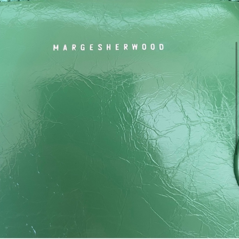 Marge Sherwood Bessette Shoulder Bag Green 100% Leather 90s Colorful Holiday - Picture 3 of 6